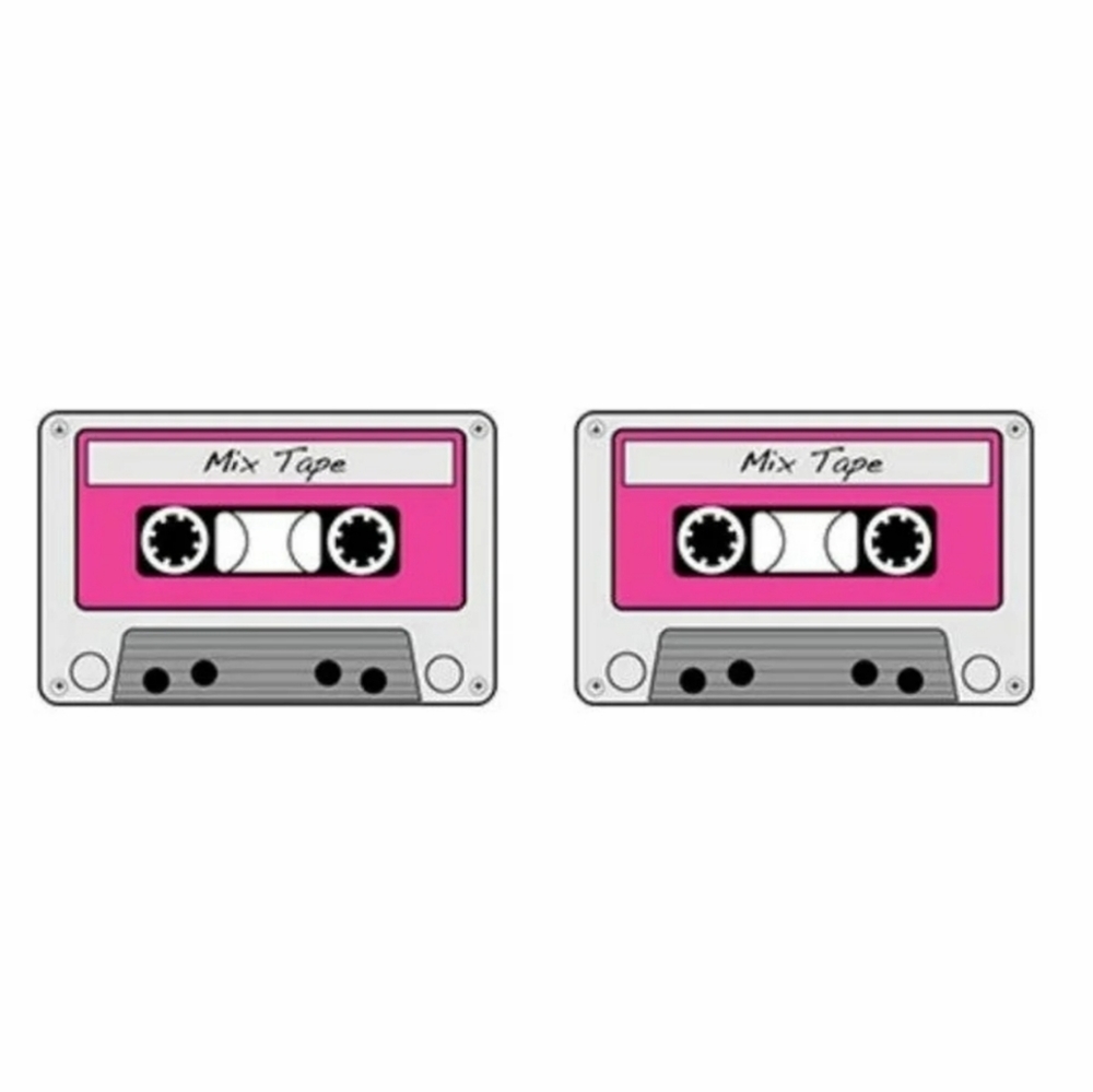 MIXED TAPE SHRINK PLASTIC STUD EARRINGS